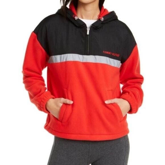 Tommy Hilfiger Sport Polar Fleece Half-Zip Hoodie size XS - NEW - Picture 1 of 10